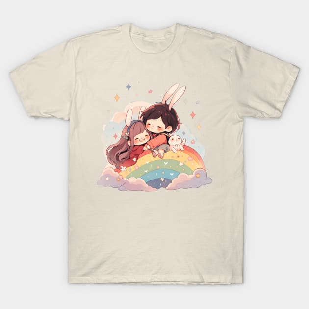 girl and boy T-Shirt by Pinnancy